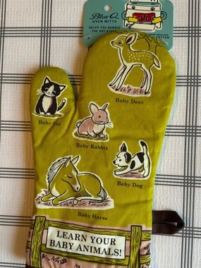 Blue Q Lime Green Baby Animals Oven Mitt